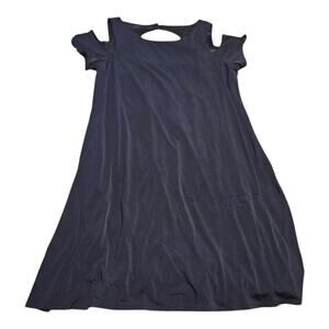 Eliza J Size 12 Cold Shoulder Short Sleeve Dark Blue Dress